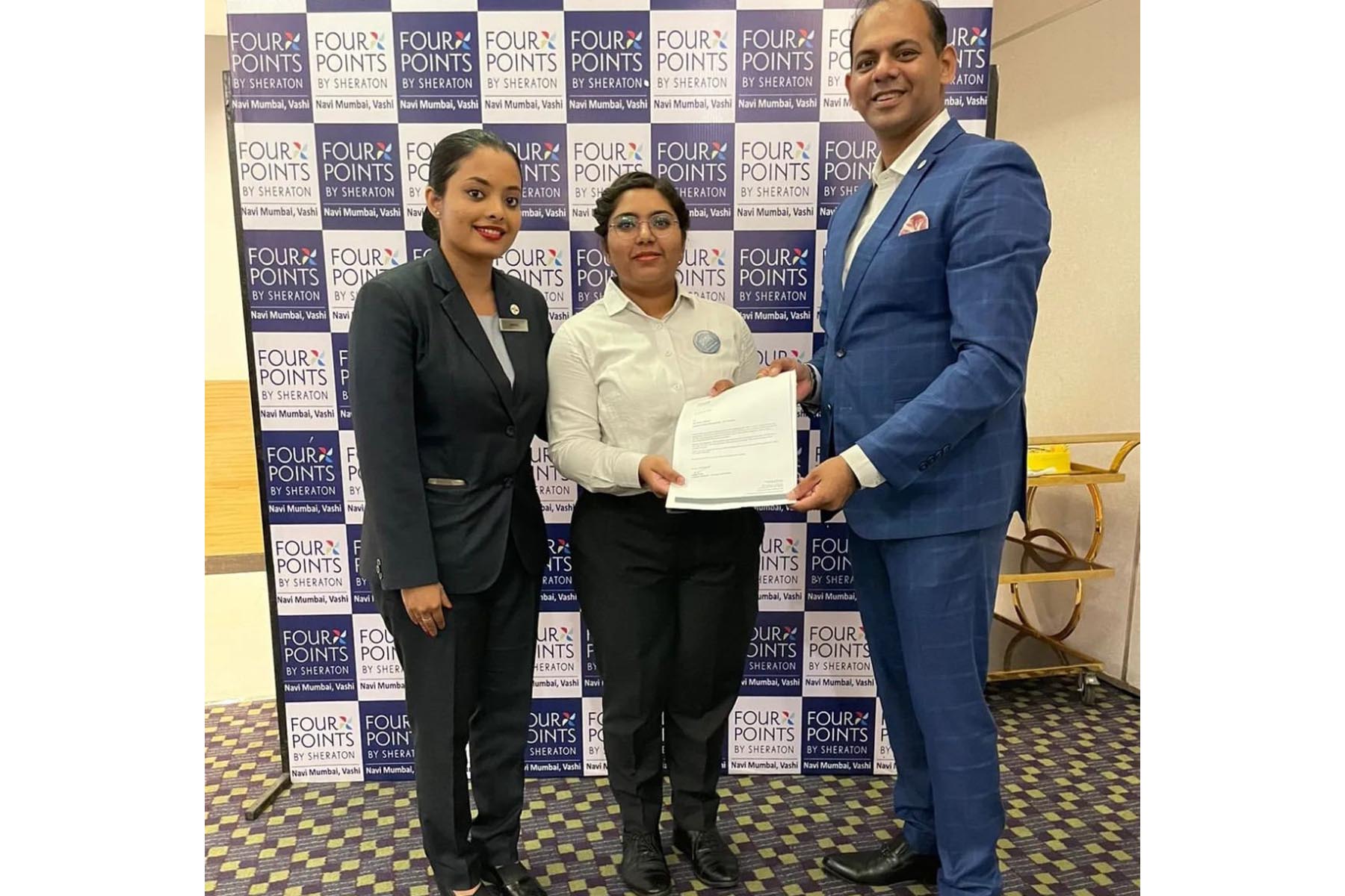 Appreciation given to our student Sanika Balekar in four  point by Sheraton mumbai.