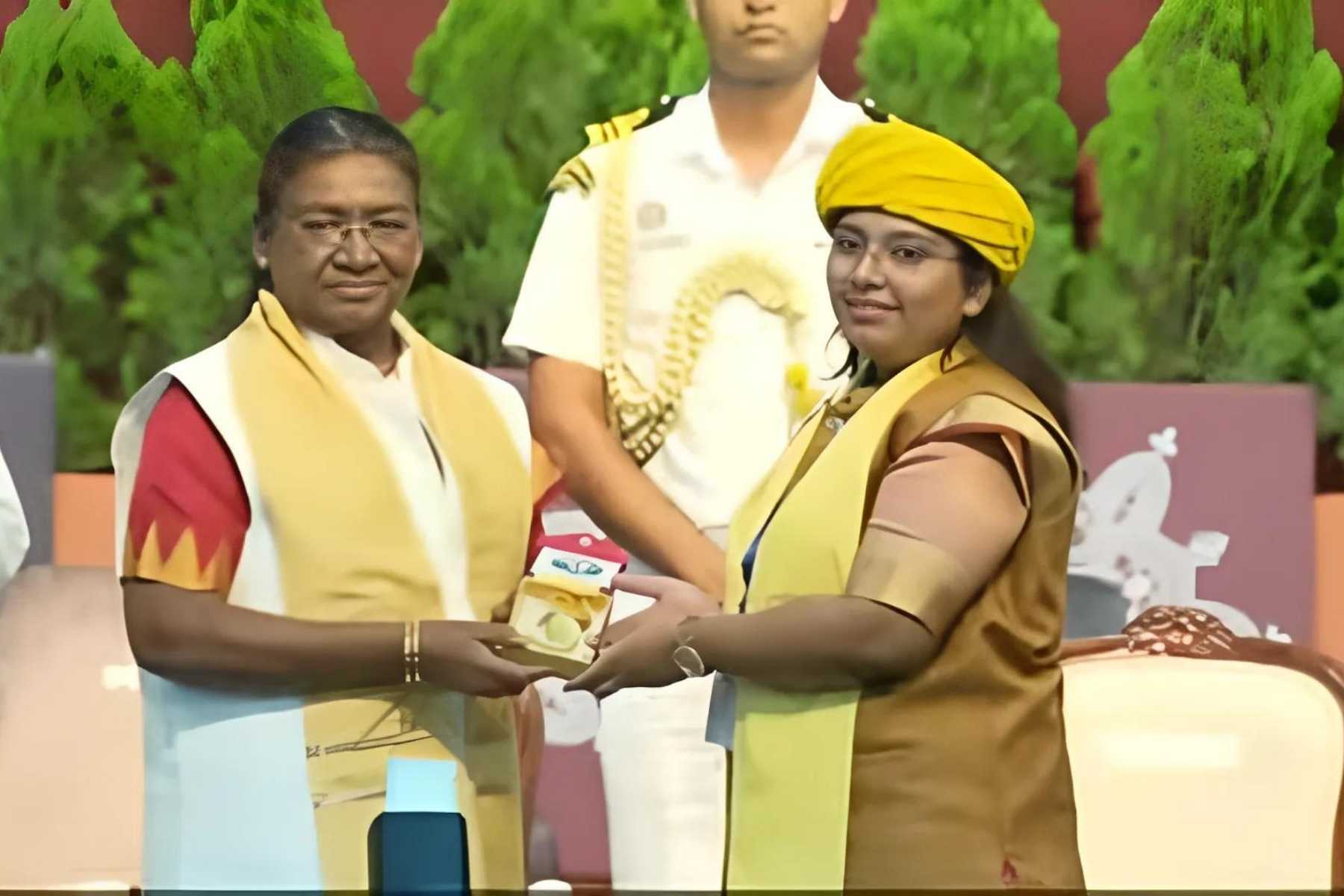 Our student Ms.Sanika Balekar received a gold medal from the honorable President of India, Smt. Droupadi Murmu, for academic excellence in Bachelor of Hotel Management, batch 2019-2023.